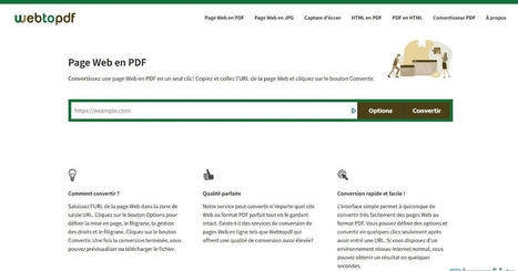Webtopdf : un outil gratuit pour convertir facilement les pages Web en PDF | Geeks | Scoop.it
