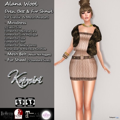 Alana Wool Dress Belt Shawl Tan Group Gift by Kamiri | Teleport Hub - Second Life Freebies | Second Life Freebies | Scoop.it