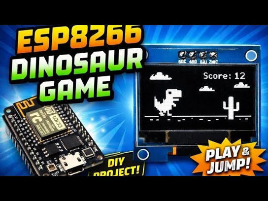 ESP8266 Dino Game on OLED Display🔥 | DIY Ardui...