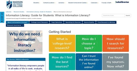 What is Information Literacy? - Information Literacy: Guide for Students - Research Guides at Madison College (Madison Area Technical College) | Education 2.0 & 3.0 | Scoop.it