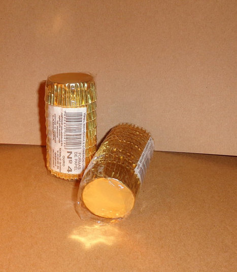 Gold foil Mini baking cups paper candy cups party favor candy buffet supplies confections | The Chic Chocolate Curator | Scoop.it