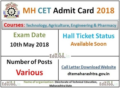 mht cet admit card 2018 download