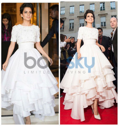 Kangana Ranaut Looks Like A Princess In Ralph and Russo At Katti Batti Paris Premiere | Celebrity Fashion Trends | Scoop.it