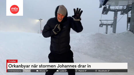 47 m/s! Johannes riehui Ruotsissa: T&auml;lt&auml; n&auml;ytti, kun toimittaja astui hirmumyrskypuuskan keskelle | 1Uutiset - Lukemisen t&auml;hden | Scoop.it