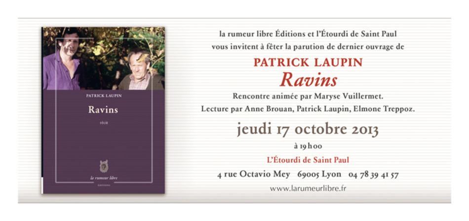 [agenda] Patrick Laupin, Lyon, le 17 octobre | Poezibao | Scoop.it