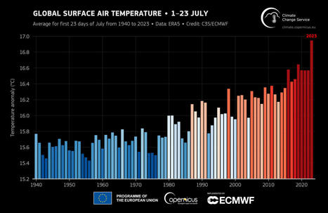 Juillet 2023, le mois le plus chaud jamais enregistré | Santé au travail  - Santé et environnement | Scoop.it