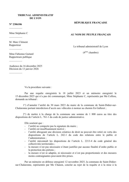 Le tribunal rejette un recours contre une interdiction de circulation des v&eacute;hicules &agrave; moteur sur un chemin rural | Veille juridique du CDG13 | Scoop.it