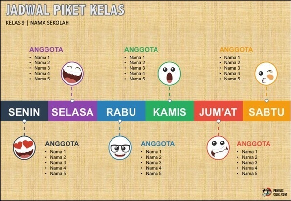  Download contoh desain jadwal piket kreatif d 