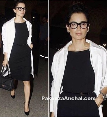 Kangana Ranaut in Dolce & Gabbana Black Skirt with Bulgari Handbag at Airport | Indian Fashion Updates | Scoop.it