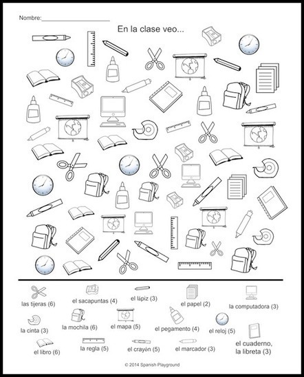 Spanish Classroom Vocabulary Picture Search - Spanish Playground | Learn Spanish | Scoop.it