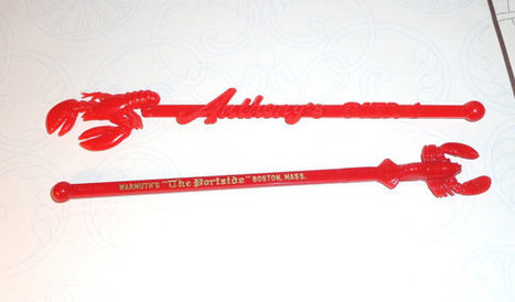 Anthony's Pier 4 vintage Lobster cocktail stirrers swizzle sticks red plastic | Boston, you're my home | Scoop.it