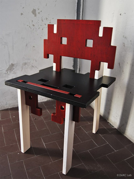 Interlocking Space Invaders Chair: Aliens, Assemble! | All Geeks | Scoop.it