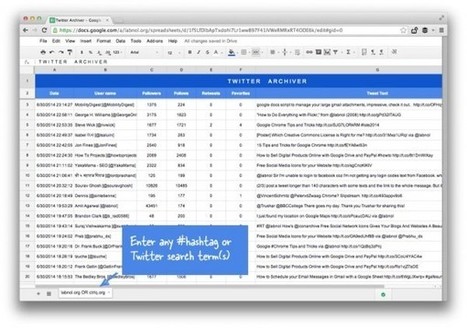 Cómo guardar en una hoja de cálculo automáticamente los tweets que incluyen determinado hashtag | TIC & Educación | Scoop.it