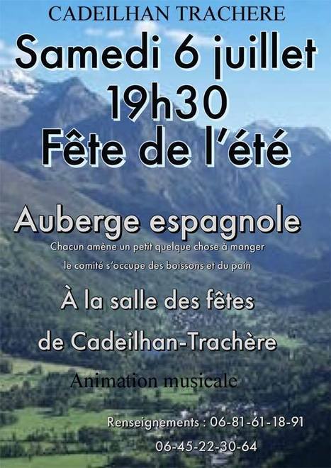Fête de l'été à Cadeilhan-Trachère le 6 juillet | Vallées d'Aure & Louron - Pyrénées | Scoop.it