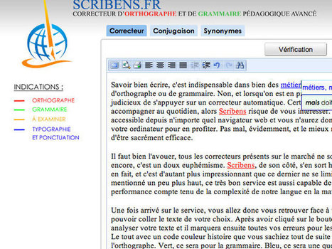 Scribens, un correcteur d’orthographe et de grammaire accessible directement en ligne | Didactics and Technology in Education | Scoop.it