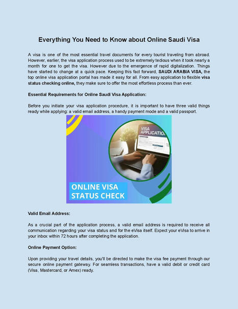 Everything You Need to Know about Online Saudi Visa | Zain Ahmad | Scoop.it