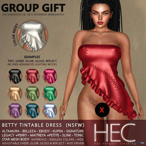 Betty Tintable Dress Fatpack Teleport Hub Group Gift by HEC | Teleport Hub - Second Life Freebies | Second Life Freebies | Scoop.it