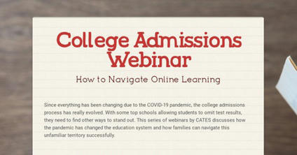 College Admissions Webinar | Education & Teaching | Scoop.it