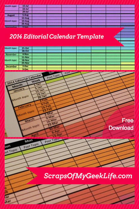 2014 Editorial Calendar Template Free Download - Scraps of My Geek Life | Marketing de contenidos, artículos seleccionados por Eva Sanagustin | Scoop.it