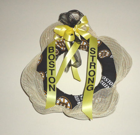 Boston Bruins Boston Strong handmade wreath | Boston, you're my home | Scoop.it