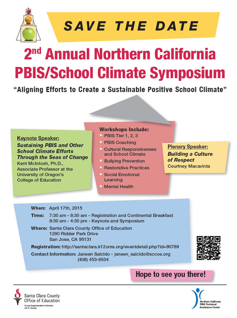 2nd Annual Northern California PBIS/School Climate Symposium 2015: Aligning Efforts to Create a Sustainable Positive School Climate // April 17th, 2015 | Community Connections: Events and Resources To Support Youth Development | Scoop.it