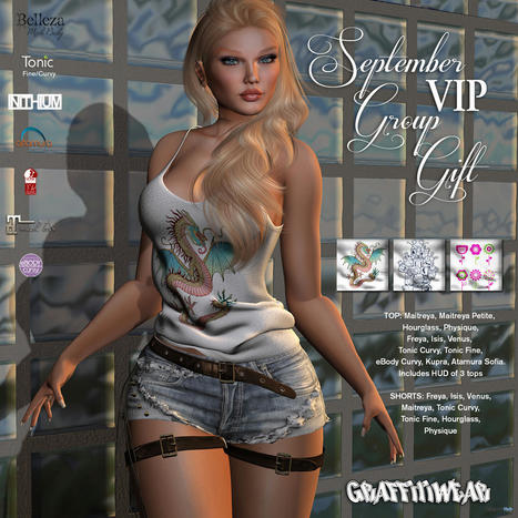 Top & Shorts September 2022 Group Gift by Graffitiwear | Teleport Hub - Second Life Freebies | Second Life Freebies | Scoop.it