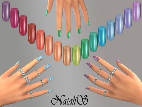 NataliS_Rainbow nails collections FT-FE (TSR) | Les Sims | Scoop.it