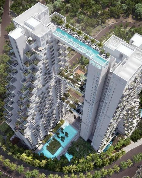 Two skyscrapers joined by a swimming pool | Asia: Modern architecture | Scoop.it