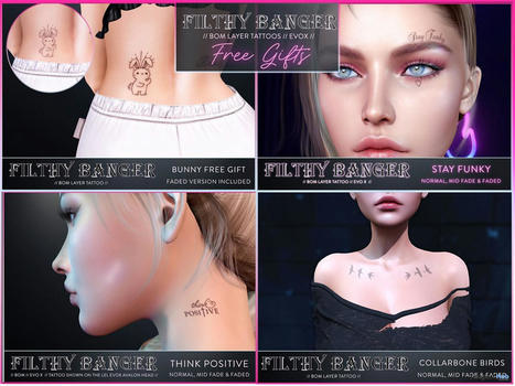 Assorted Tattoos November 2023 Gifts by Filthy Banger | Teleport Hub - Second Life Freebies | Second Life Freebies | Scoop.it