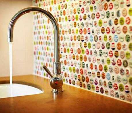 Bottle Cap Backsplash | 1001 Recycling Ideas ! | Scoop.it