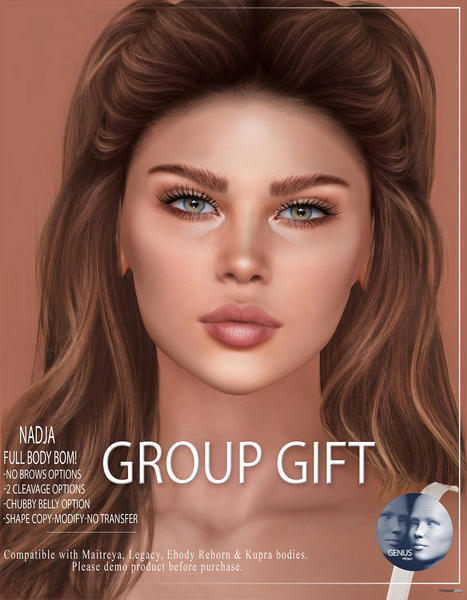 Nadja Skin & Shape November 2021 Group Gift by WOW Skins | Teleport Hub - Second Life Freebies | Second Life Freebies | Scoop.it