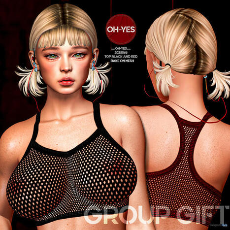 Fishnet Top Black & Red May 2025 Group Gift by Oh-Yes | Teleport Hub - Second Life Freebies | Second Life Freebies | Scoop.it
