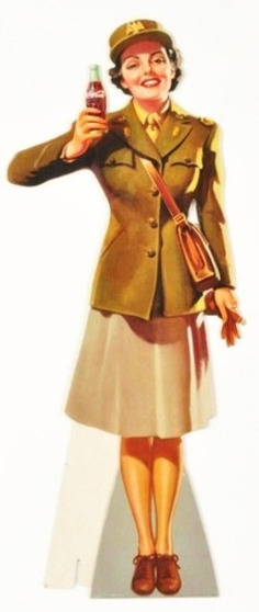 Cardboard Coca-Cola Army Service Girl Cutout. : Lot 726 | Herstory | Scoop.it