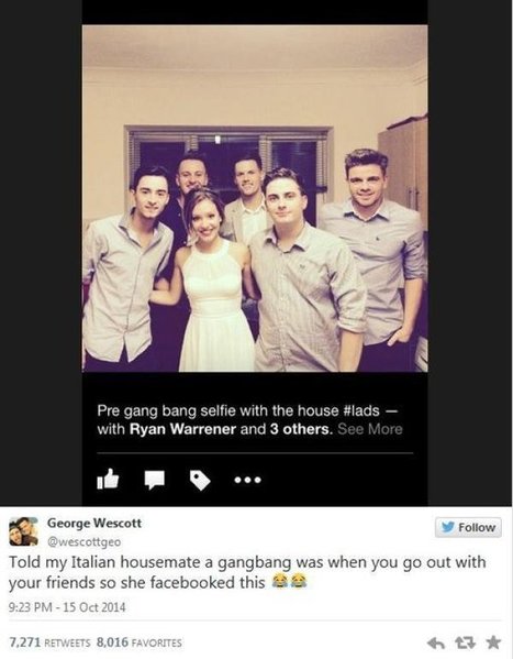 Mauvaise blague entre &eacute;tudiants : elle pensait conna&icirc;tre la d&eacute;finition de l&rsquo;expression &ldquo;Gang Bang&rdquo; | Trollface , meme et humour 2.0 | Scoop.it