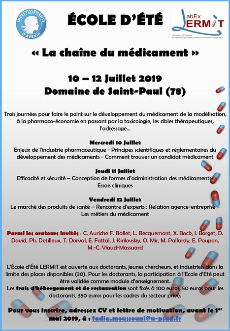 6ème Ecole d'Eté du LERMIT : J-2 pour s'inscrire ! | Life Sciences Université Paris-Saclay | Scoop.it