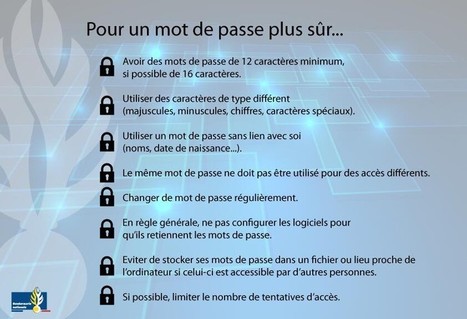 Les mots de passe selon la gendarmerie nationale | Cybersécurité - Innovations digitales et numériques | Scoop.it