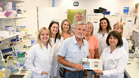 Le "Marcheur au grand cœur" remet un chèque de 4000€ au Centre de Recherches en Cancérologie de Toulouse | Revue de presse | Scoop.it