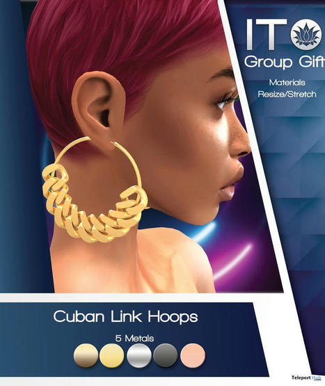 Cuban Link Hoops August 2021 Group Gift by ITO | Teleport Hub - Second Life Freebies | Second Life Freebies | Scoop.it