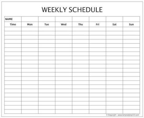 Free Blank Schedule Template | Master Template