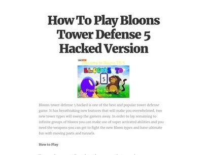 Bloons Td 5 Hacked Online