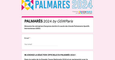 Participez à #Palmarès2024 et valorisez votre expertise sur les grands évènements sportifs internationaux (GESI) | 2 - Appel à projets - à contributions | Scoop.it