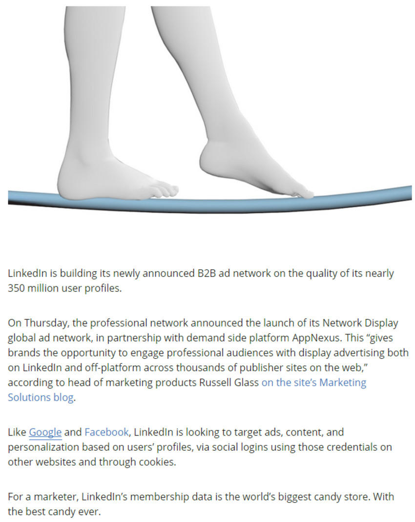 LinkedIn's new profile-driven ad network is a balancing act between users and marketers - VentureBeat | The MarTech Digest | Scoop.it