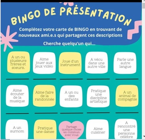 2º- BINGO DE PRÉSENTATION | FLE enfants | Scoop.it