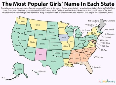 See The Most Popular Baby Names In Each State! | Name News | Scoop.it