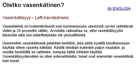 Tietoa vasenk&auml;tisyydest&auml; | A1Uutiset - Lukemisen t&auml;hden | Scoop.it