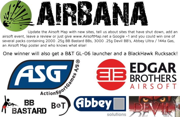 AIRBANA needs YOU...and you can WIN Prizes, including a GRENADE LAUNCHER! | Thumpy's 3D Airsoft & MilSim EVENTS NEWS ™ | Scoop.it