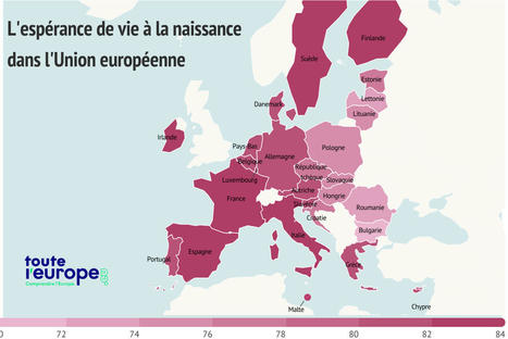 Carte de l'esp&eacute;rance de vie en Europe, selon les donn&eacute;es d'Eurostat | BEST OF PHARMAGEEK | Scoop.it