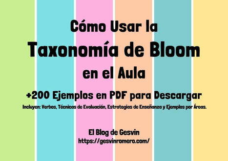 Cómo Usar la Taxonomía de Bloom en el Aula – +200 Ejemplos en PDF para Descargar – | Educación con Innovación | Scoop.it