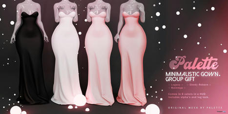 Minimalistic Gown Fatpack December 2022 Group Gift by Palette | Teleport Hub - Second Life Freebies | Second Life Freebies | Scoop.it