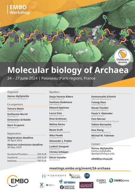 SAVE THE DATE ! Molecular biology of Archaea - EMBO Workshop 24-27 juin 2024 à Palaiseau | Life Sciences Université Paris-Saclay | Scoop.it